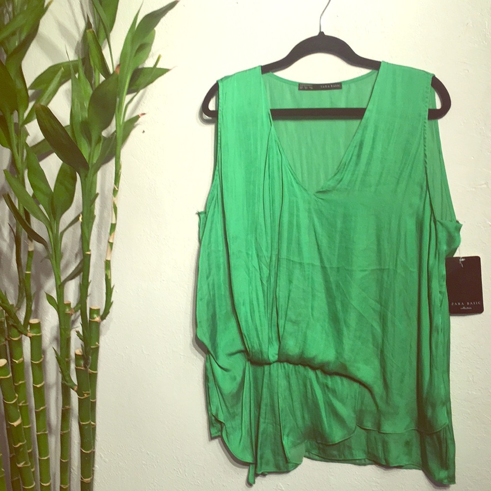 Zara Basic Sleeveless Asymmetrical Top